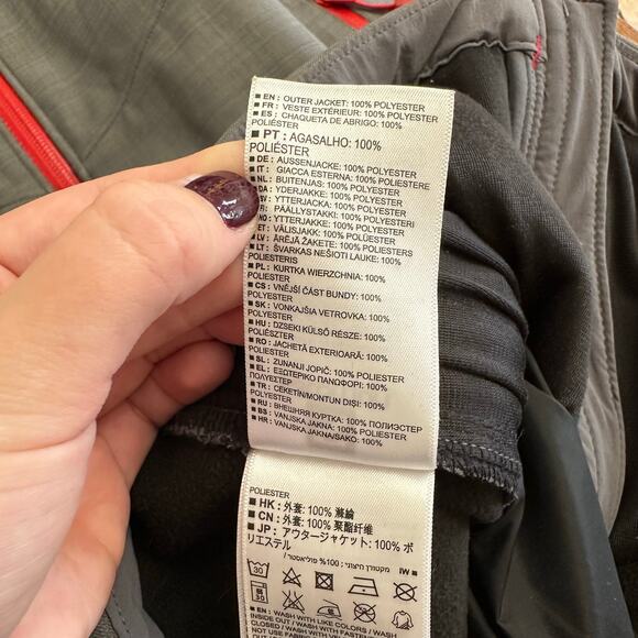 Salomon‎ Men’s L AdvancedSkin Dry 10K/10K Softshell Hooded Jacket Gray Red - Picture 9 of 11